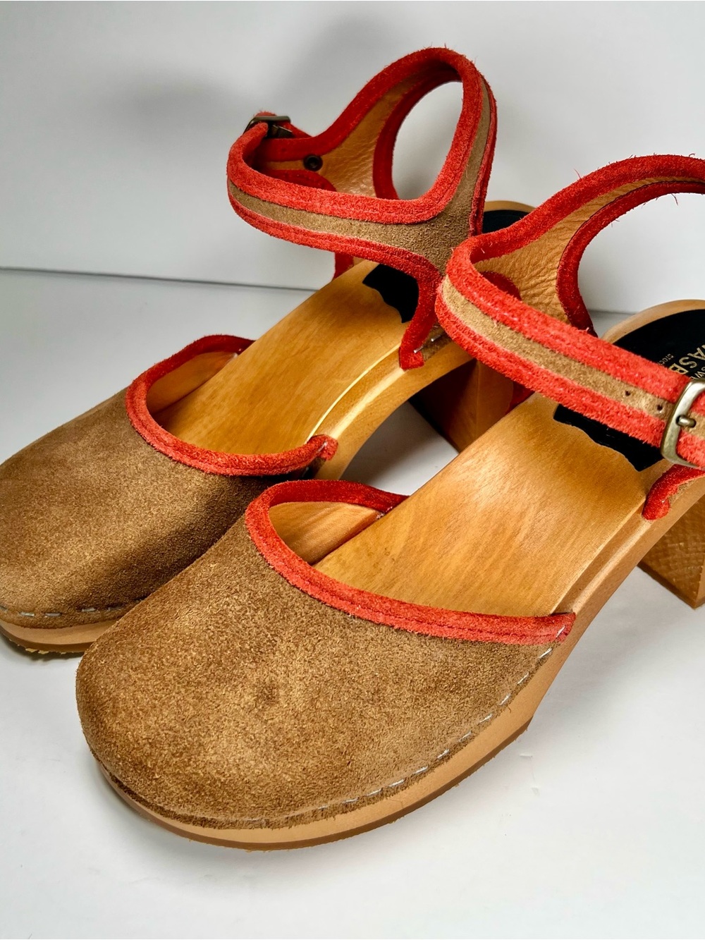Swedish Hasbeens Piping Suede Clog Sandals EU 39 - Picture 3 of 16